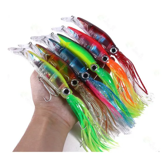 6 Iscas Artificiais Grande Lula 40g 14cm Corrico Marítima