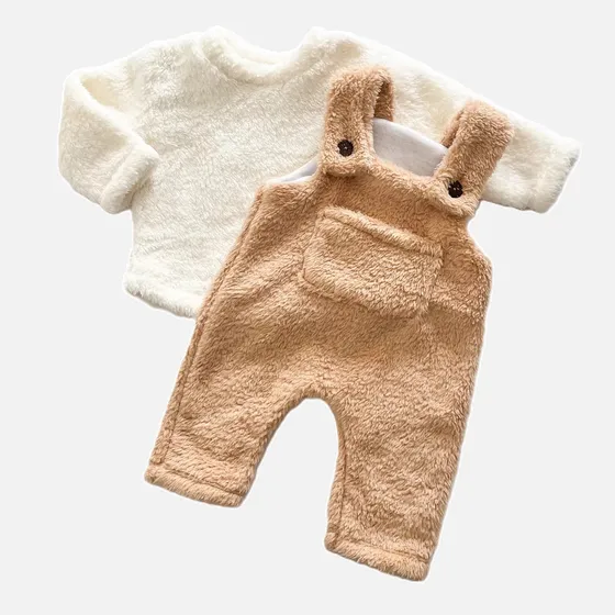 Conjunto Invierno Bebe Jumper Enterito + Batita De Plush 