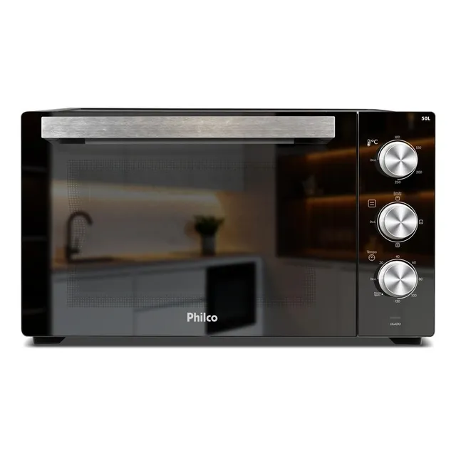 Forno Elétrico Philco 50l Cinza Espelhado Full Glass Pfe50pe 127v