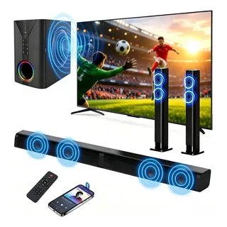 Caixa De Som Soundbar 2.1 Canais 400w Home Theater Tv Sound Bar Com
