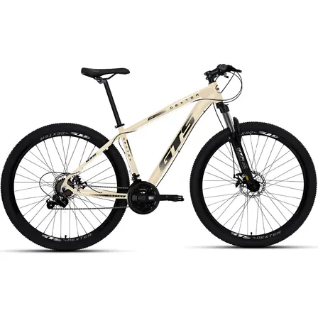 Bicicleta Gts Dexter 21v Aluminio Aro 29 Shimano Freio Disco Cor Bege Com Preto Tamanho Do Quadro 17