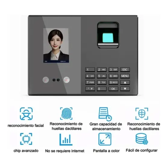 Control Asistencia Biometrico+reconocimiento Facial Huella