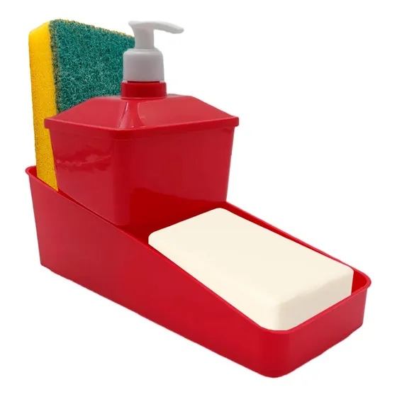 Dispenser Para Detergente + Porta Esponjas 2 En 1 Cocina