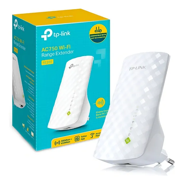 REPETIDOR EXTENSOR DE RANGO WI-FI 5 DOBLE BANDA TP-LINK RE200 AC750
