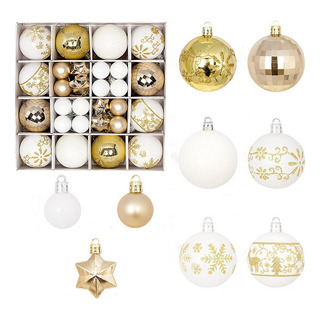 44 Peças De Bolas De Decoração De Natal De Estilo Misto 44 Peças De Bolas De Decoração De Natal De Estilo Misto