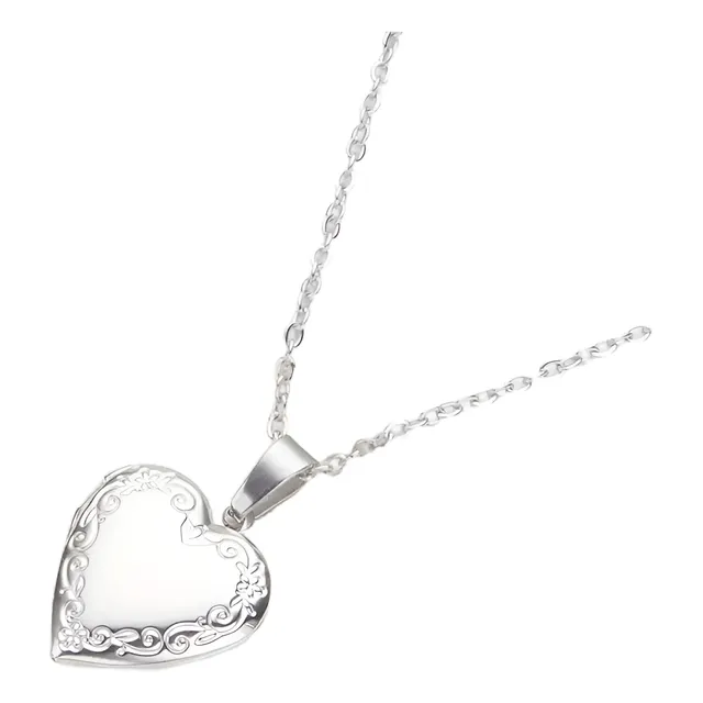 Collar Relicario Para Fotos Forma De Corazon