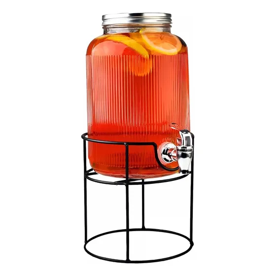 Jarros De Vidrio Dispensador De Bebidas Con Atril Jarro 3.8l Jarra Jugo Dispensadores De Bebidas Dispensador De Jugos Con Atril Dispensador Sobremesa Portatil Cocina Pasteleriacl