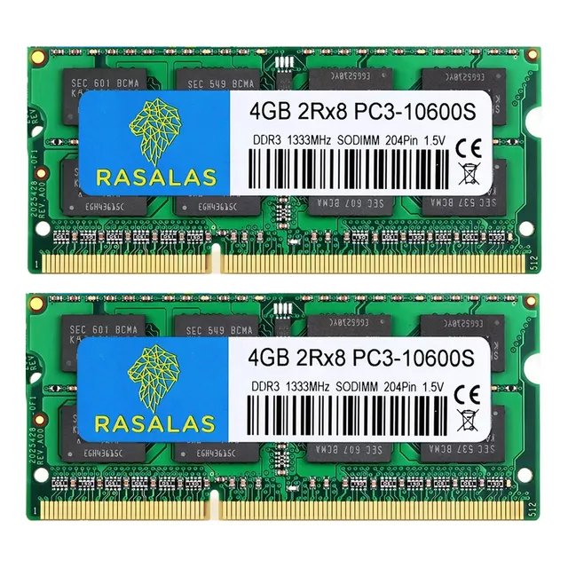 8gb (2x4gb) Ddr3-1333 Mhz Sodimm 1.5v Memoria Ram Rasalas