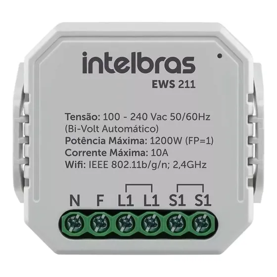 Interruptor Controlador De Cargas Wi-fi 1/1 Ews 211 Intelbras