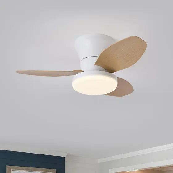 Ventilador De Teto Luz Led Controle Remoto 65 Cm