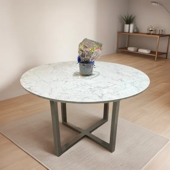 Mesa Simil Mármol 110cm Simil Marmol Platino