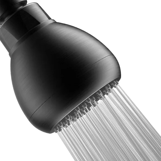 Cabezal De Regadera Premium De 3 Pulgadas Para Duchas De Bajo Flujo - Alcachofa De Ducha De Lluvia Con Aumento De Presión Y Ahorradora - Rótula Giratoria De Metal - Negro