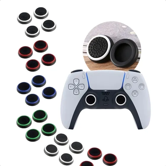 Kit 8 Grip Protetor Analógico Compatível Ps3 Ps4 Ps5 Xbox