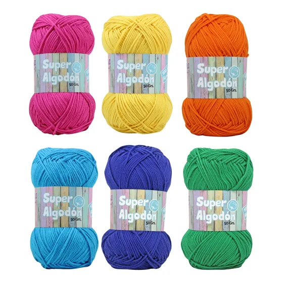 Set Amigurumi Petunia 6 Ovillos Super Algodón De 50 Gramos