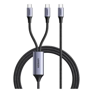 Cable Usb-c A C En Y Ugreen 35087 1.5m Carga Rápida 100w Gris