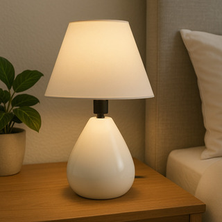 Abajur Luminária De Mesa Branco Cerâmica Quarto Cabeceira Abajur Luminária De Mesa Branco Cerâmica Quarto Cabeceira