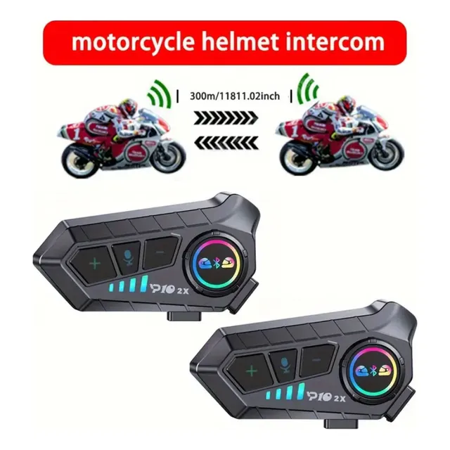 Intercomunicador Para Cascos Moto Kit 2 Piezas Bluetooth