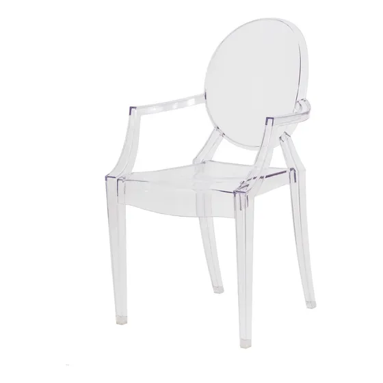 Silla de comedor, sillas de cocina, incluye balcón Louis Sofia Ghost, transparente
