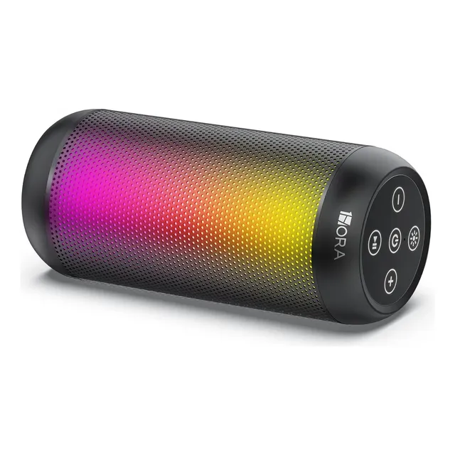 Bocina Bluetooth Speaker 1hora Subwoofer Altavoz Inalámbrico Portátil Con Rgb, Carga Tipo C, Usb/tf/aux Color Negro