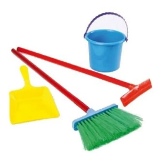 Juguete Niño Set Limpieza Con Balde New Plast Juego Color Rojo