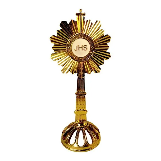 Ostensorio Santissimo Sacramento Miniatura Lembrança 18cm Cor Dourado
