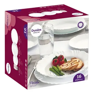 Marinex Aparelho De Jantar Petala Branco Nadir 16 Peças