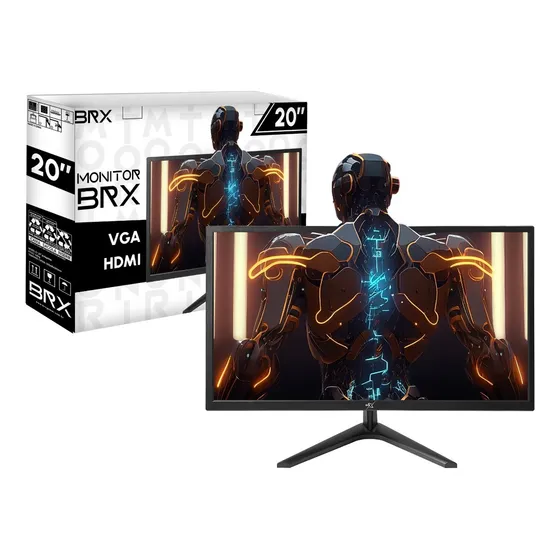 Monitor Led 20 Polegadas Hd Preto Hdmi vga vesa Brazilpc 127/220v