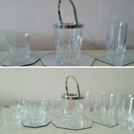 Vasos Whisky Cortos Y Largos Más Hielera Cristal De Arques