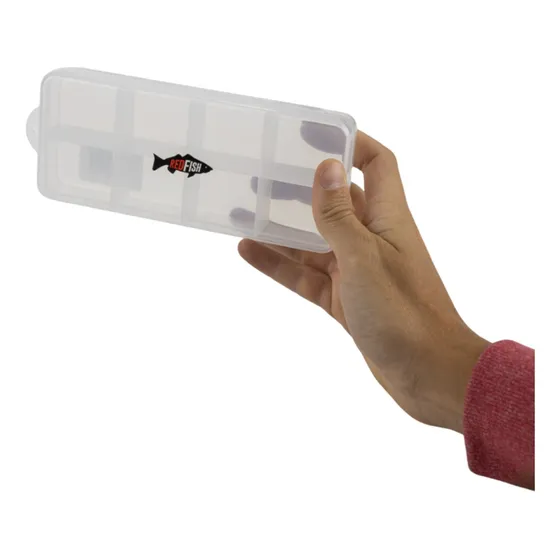 Caja Chica Accesorio De Pesca Transparente Senuelos Red Fish