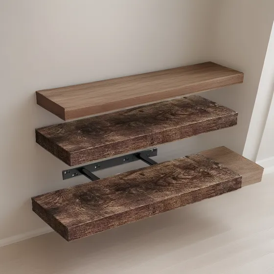 Estante Flotante De Madera Repisa X2 Und Decoracion Pared