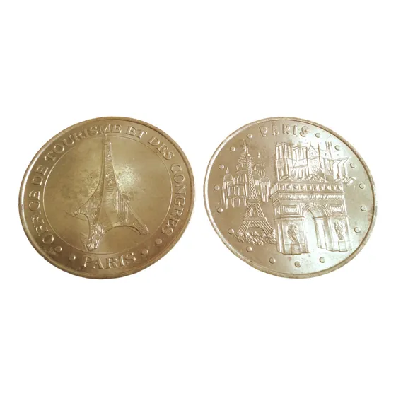 02 Moedas Medalha Monnaie Paris Torre Eifeel