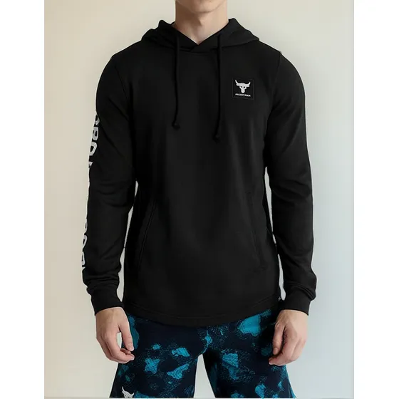 Hoodie Under Armour Project Rock Terry-negro