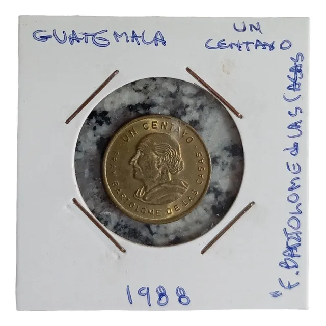 Moneda Guatemala Un Centavo 1988 Homenaje Fray Bertolome