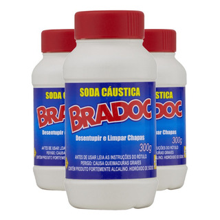 Kit 3 Soda Super Cáustica Limpar Chapas Pias Ralos 300g Cada Kit 3 Soda Super Cáustica Limpar Chapas Pias Ralos 300g Cada