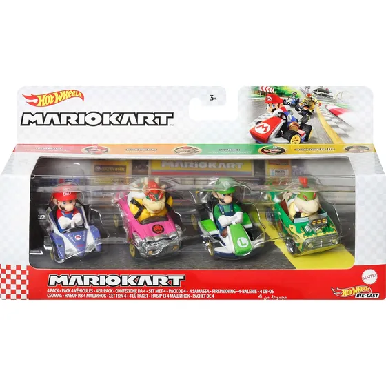 Hot Wheels Set Mariokart 4 Vehiculos