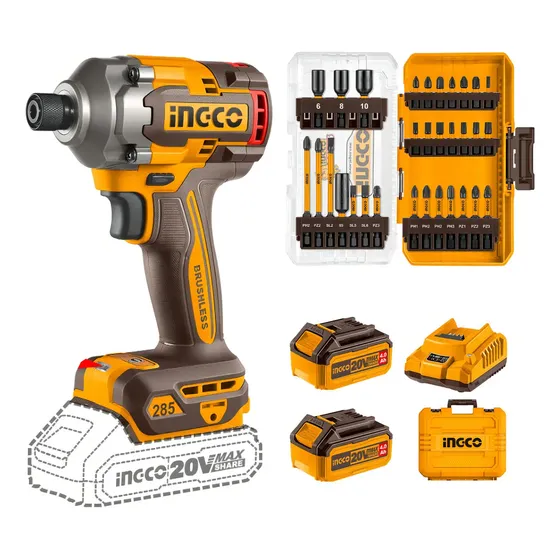 Atornillador De Impacto 285nm + 31 Puntas Y Dados De Impacto Color Amarillo | Cuotas sin interés