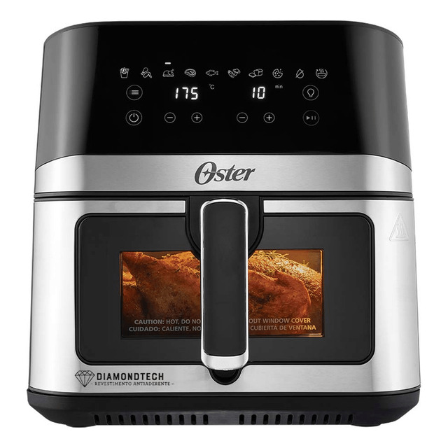 Fritadeira Inox Diamondtech Oster 7,5l Com Visor Transparent Fritadeira Inox Diamondtech Oster 7,5l Com Visor Transparent