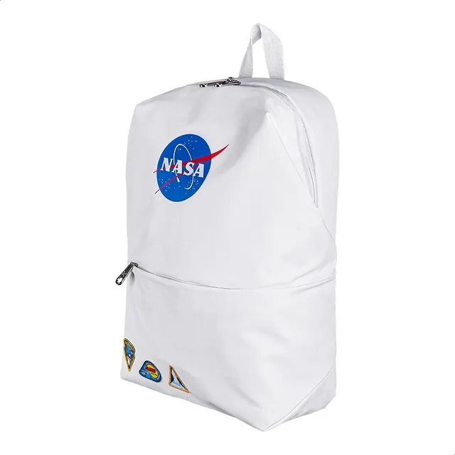 Backpack Mochila Nasa Corporativa Juvenil Portalaptop 15.6 B Color Blanco Diseño de la tela Bicolor