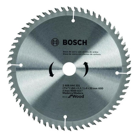 Disco De Sierra Circular Bosch Eco 184mm 60 Dientes Madera Disco De Sierra Circular Bosch Eco 184mm 60 Dientes Madera