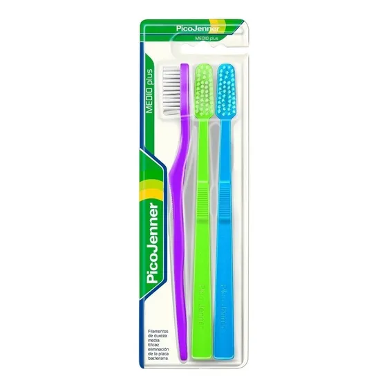 Cepillo Dental Pico Jenner Medio Plus X3