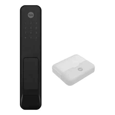 Combo Fechadura Digital Solis Biométrica Senha Cartão Hub Preto