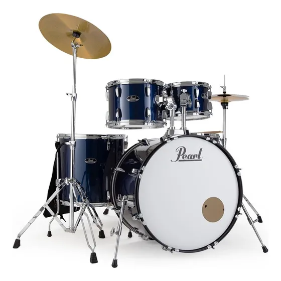 Bateria Pearl Roadshow Bumbo 22 C/ Ferragens | Banco | Pedal Cor Royal Blue Metallic