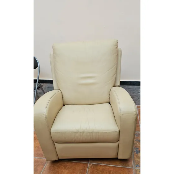 Sillón Reclinable Natuzzi De Cuero, Metal
