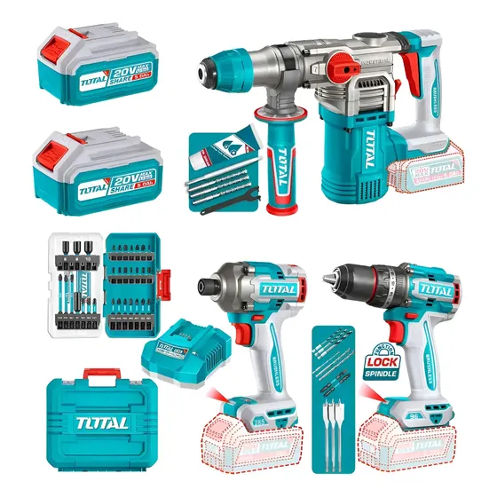 Kit Taladro Percutor Rotomartillo 96nm 20v Total Tosli250693 | Cuotas sin interés