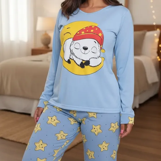 Pijamas De Frio Camisa E Calça De Malha Atacado Promoção