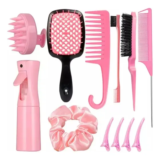 Conjunto Lc Set Peine Para Cabeleireiro E Chapeamento Úmido 