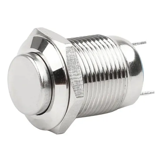 Botão Inox Pulso 12mm Ip66 Blindado Push Button Reset Na