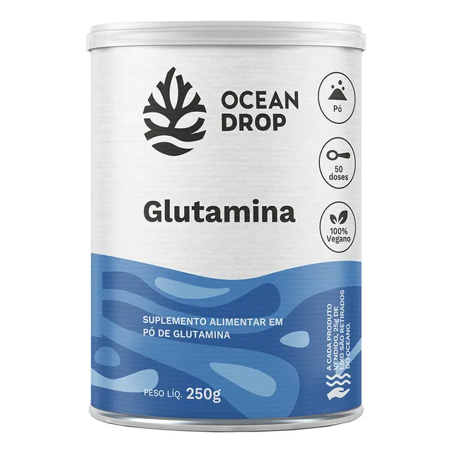 Glutamina Em Pó Ocean Drop Vegano 250g.