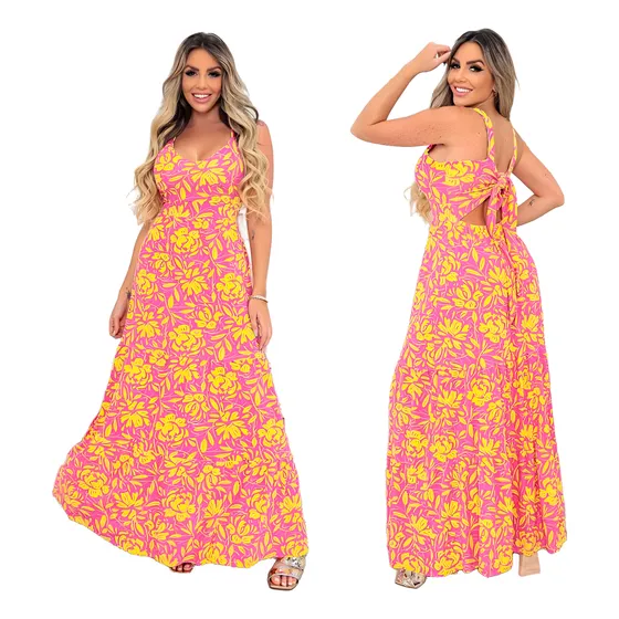Vestido Bahia Largo Espalda Descubierta, Viscolycra