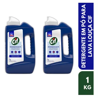 Kit 2 Cif Detergente Em Pó Sabão Maquina Lava Louças 1kg Kit 2 Cif Detergente Em Pó Sabão Maquina Lava Louças 1kg